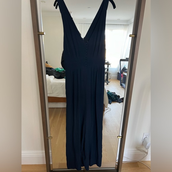 Madewell blue jumpsuit v back wide leg - Picture 2 of 4